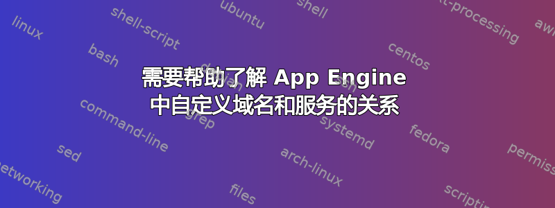 需要帮助了解 App Engine 中自定义域名和服务的关系