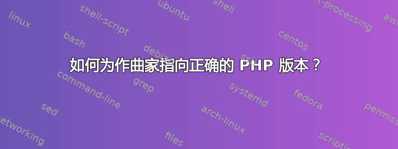 如何为作曲家指向正确的 PHP 版本？