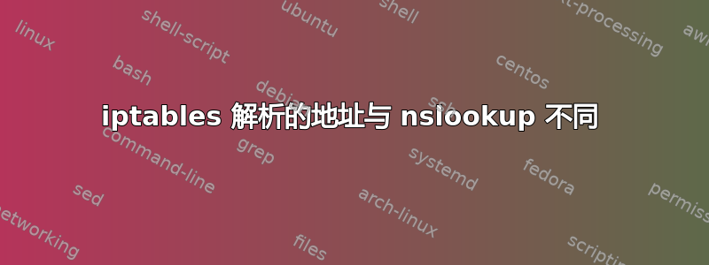 iptables 解析的地址与 nslookup 不同