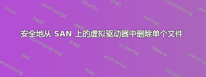 安全地从 SAN 上的虚拟驱动器中删除单个文件