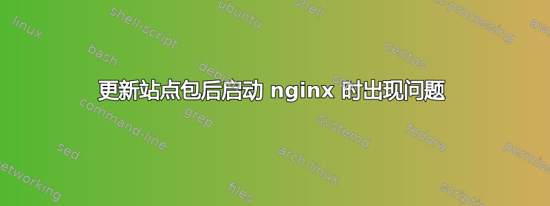 更新站点包后启动 nginx 时出现问题