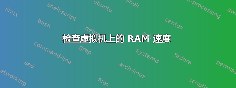 检查虚拟机上的 RAM 速度