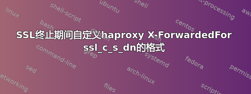 SSL终止期间自定义haproxy X-ForwardedFor ssl_c_s_dn的格式