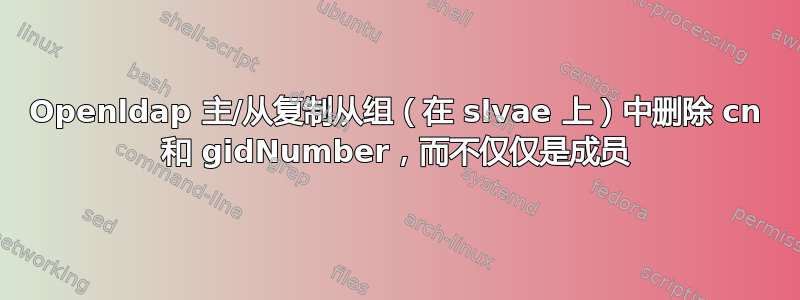 Openldap 主/从复制从组（在 slvae 上）中删除 cn 和 gidNumber，而不仅仅是成员