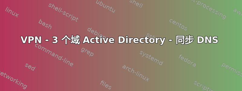 VPN - 3 个域 Active Directory - 同步 DNS