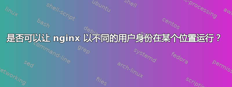 是否可以让 nginx 以不同的用户身份在某个位置运行？