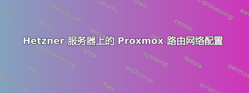 Hetzner 服务器上的 Proxmox 路由网络配置