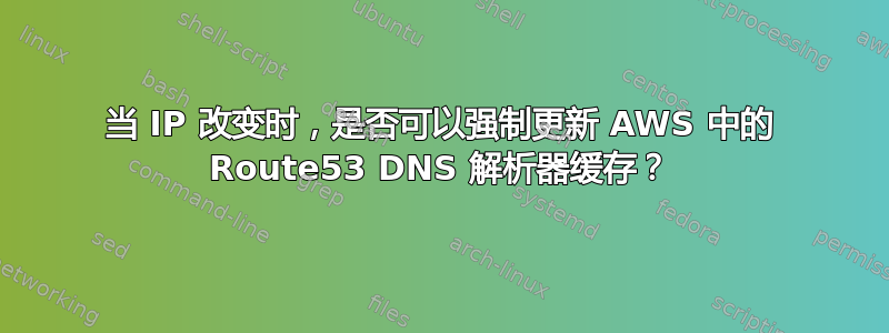 当 IP 改变时，是否可以强制更新 AWS 中的 Route53 DNS 解析器缓存？