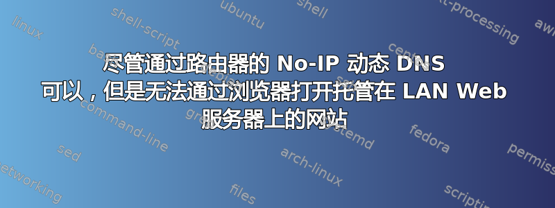 尽管通过路由器的 No-IP 动态 DNS 可以，但是无法通过浏览器打开托管在 LAN Web 服务器上的网站