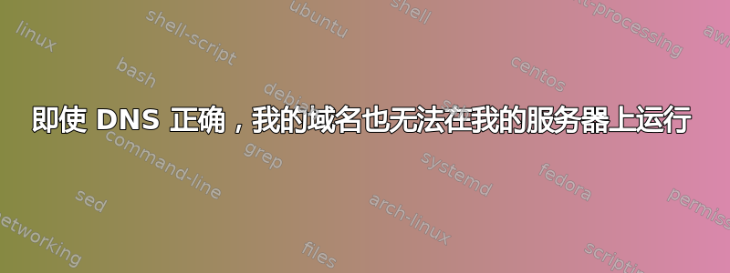 即使 DNS 正确，我的域名也无法在我的服务器上运行