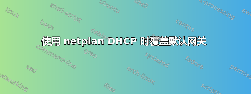 使用 netplan DHCP 时覆盖默认网关