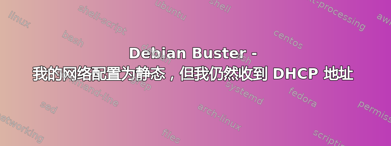 Debian Buster - 我的网络配置为静态，但我仍然收到 DHCP 地址