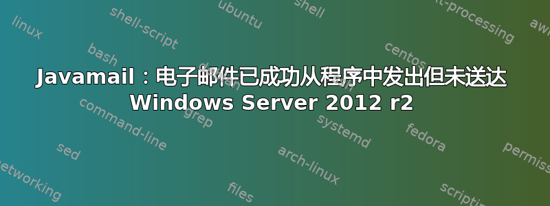 Javamail：电子邮件已成功从程序中发出但未送达 Windows Server 2012 r2