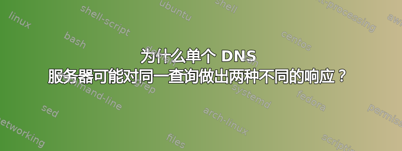 为什么单个 DNS 服务器可能对同一查询做出两种不同的响应？