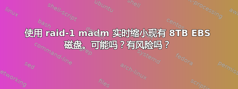 使用 raid-1 madm 实时缩小现有 8TB EBS 磁盘。可能吗？有风险吗？