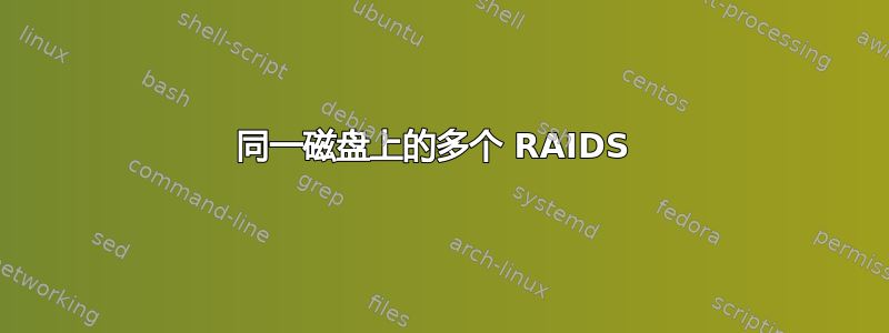 同一磁盘上的多个 RAIDS 