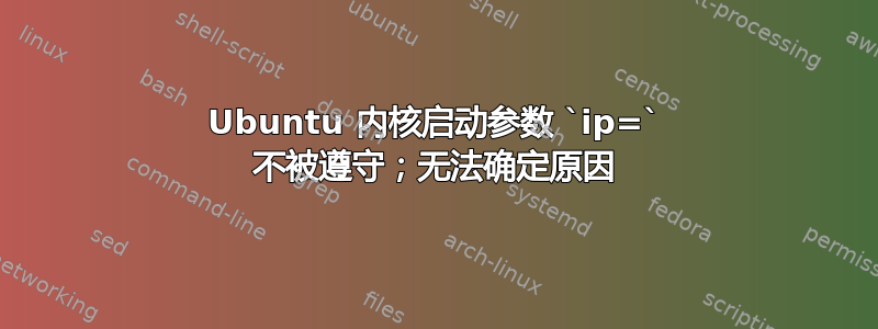 Ubuntu 内核启动参数 `ip=` 不被遵守；无法确定原因