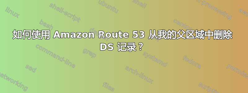 如何使用 Amazon Route 53 从我的父区域中删除 DS 记录？