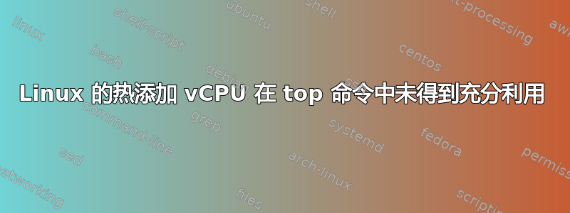 Linux 的热添加 vCPU 在 top 命令中未得到充分利用