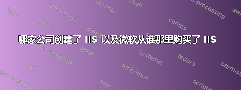 哪家公司创建了 IIS 以及微软从谁那里购买了 IIS 