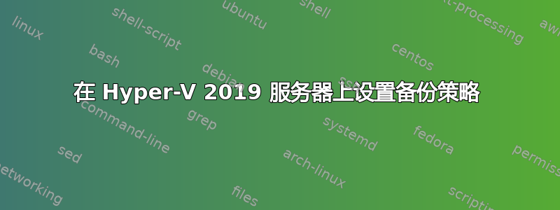 在 Hyper-V 2019 服务器上设置备份策略