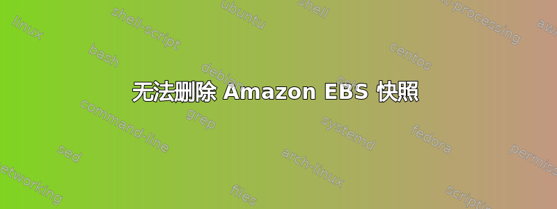 无法删除 Amazon EBS 快照