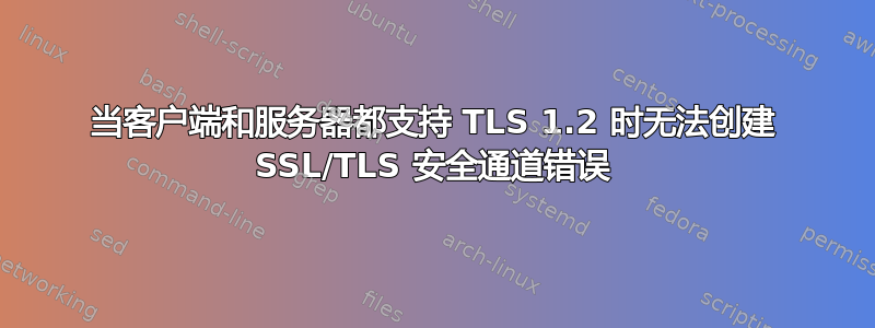 当客户端和服务器都支持 TLS 1.2 时无法创建 SSL/TLS 安全通道错误