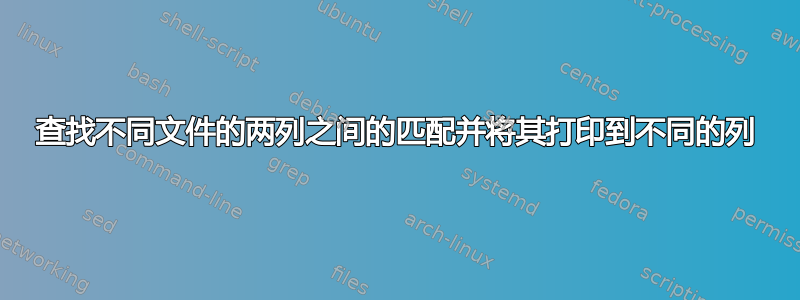 查找不同文件的两列之间的匹配并将其打印到不同的列