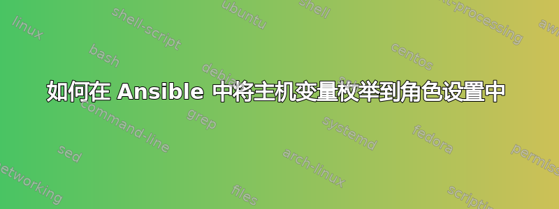 如何在 Ansible 中将主机变量枚举到角色设置中