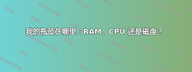 我的瓶颈在哪里：RAM、CPU 还是磁盘？