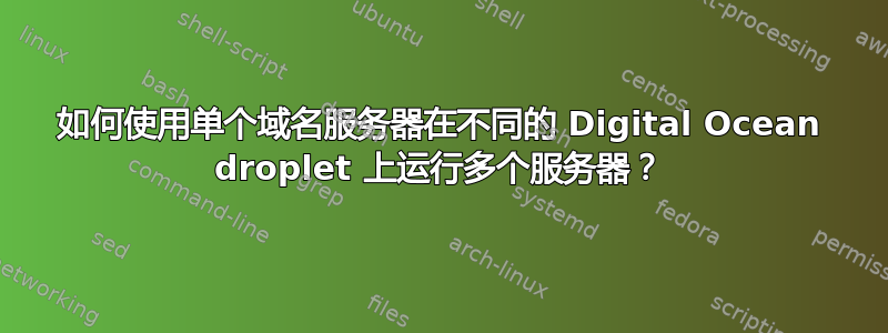 如何使用单个域名服务器在不同的 Digital Ocean droplet 上运行多个服务器？