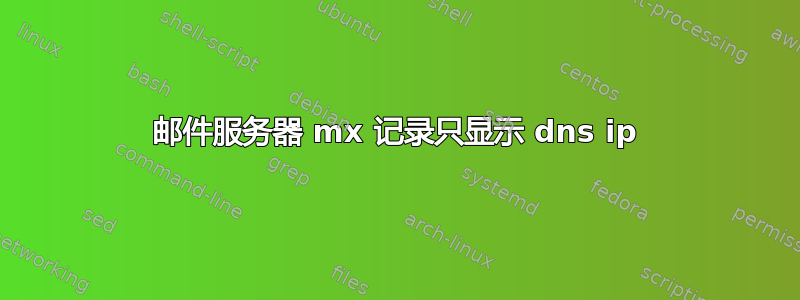 邮件服务器 mx 记录只显示 dns ip