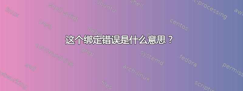 这个绑定错误是什么意思？