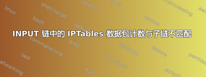 INPUT 链中的 IPTables 数据包计数与子链不匹配