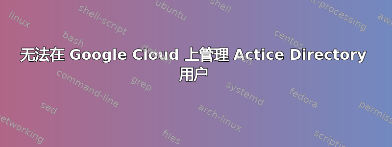 无法在 Google Cloud 上管理 Actice Directory 用户