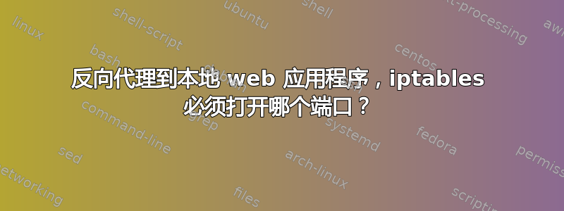 反向代理到本地 web 应用程序，iptables 必须打开哪个端口？