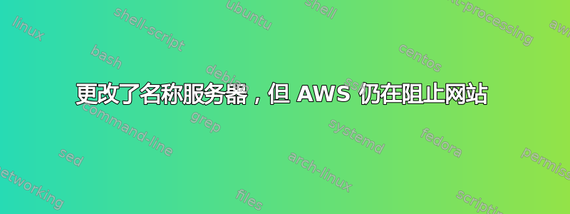 更改了名称服务器，但 AWS 仍在阻止网站