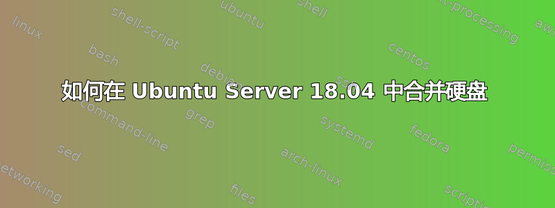 如何在 Ubuntu Server 18.04 中合并硬盘