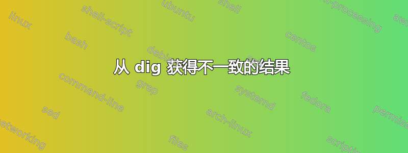 从 dig 获得不一致的结果