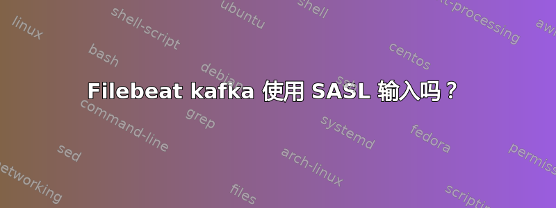 Filebeat kafka 使用 SASL 输入吗？