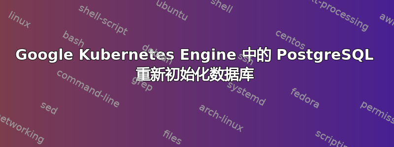 Google Kubernetes Engine 中的 PostgreSQL 重新初始化数据库