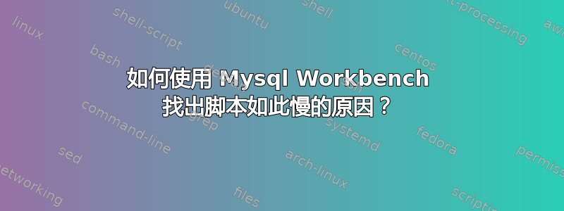 如何使用 Mysql Workbench 找出脚本如此慢的原因？