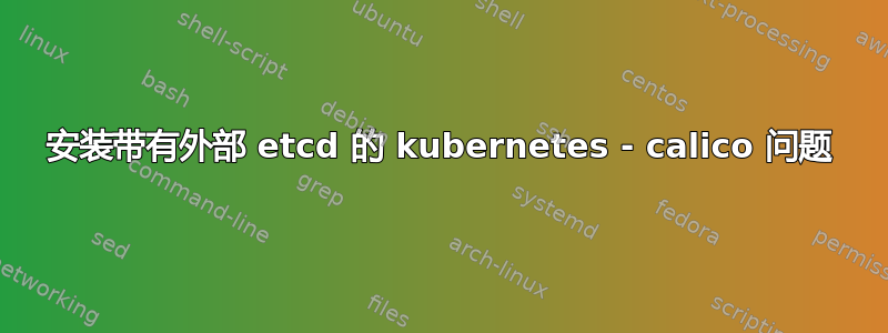安装带有外部 etcd 的 kubernetes - calico 问题