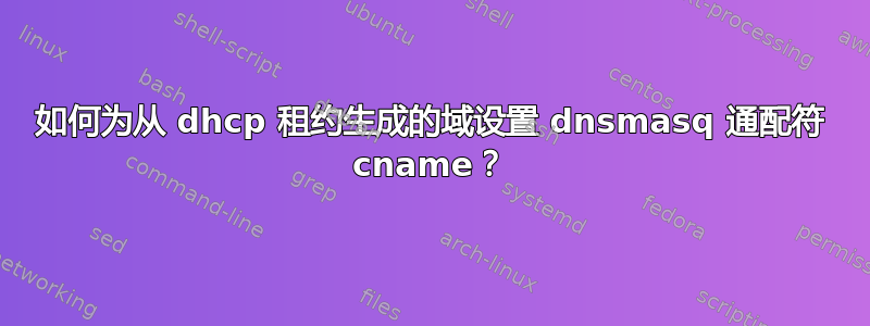 如何为从 dhcp 租约生成的域设置 dnsmasq 通配符 cname？