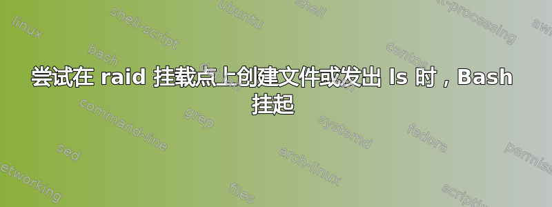 尝试在 raid 挂载点上创建文件或发出 ls 时，Bash 挂起