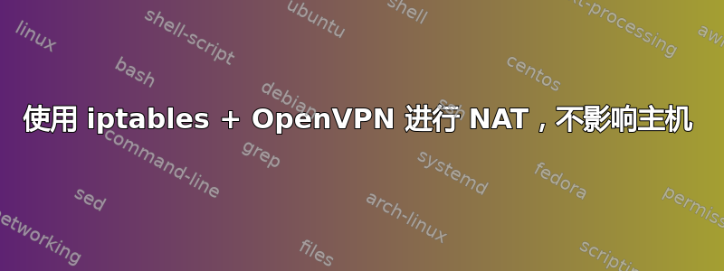 使用 iptables + OpenVPN 进行 NAT，不影响主机