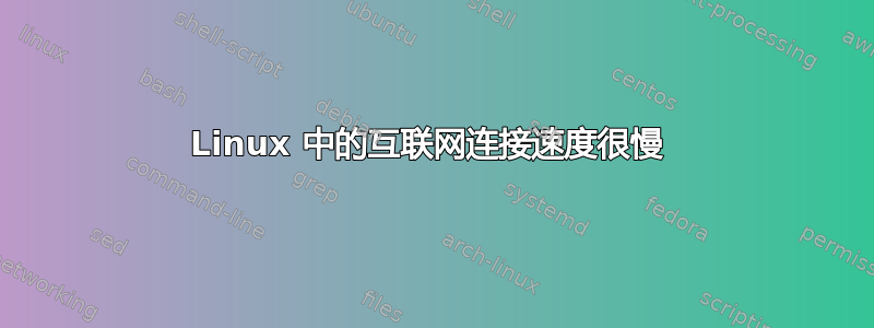 Linux 中的互联网连接速度很慢 