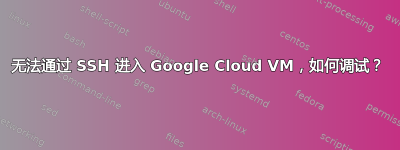 无法通过 SSH 进入 Google Cloud VM，如何调试？