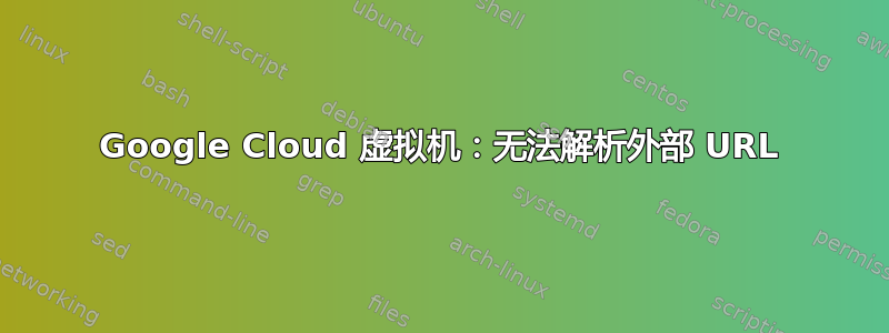 Google Cloud 虚拟机：无法解析外部 URL