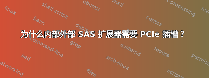 为什么内部外部 SAS 扩展器需要 PCIe 插槽？